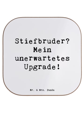 Mr. & Mrs. Panda Untersetzer Stiefbruder Upgrade mit Spruch in Weiß