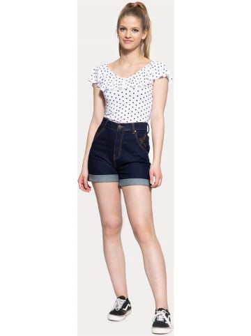 Queen Kerosin Short "Denim Short High Waist" in Blau