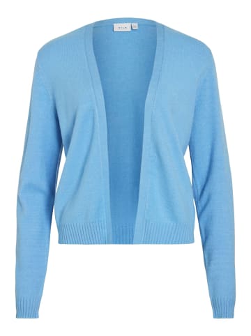 Vila Kurzer Feinstrick Cardigan Weiche Strickjacke VIRIL in Babyblau