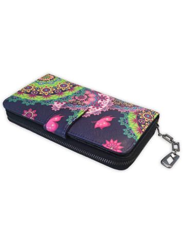 styleBREAKER Geldbörse in Violett-Rose-Grün