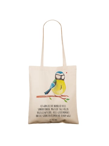 Mr. & Mrs. Panda Schultasche Vogel Blaumeise mit Spruch in Creme