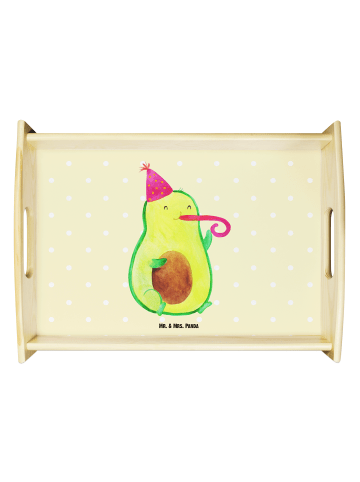 Mr. & Mrs. Panda Servier Tablett Avocado Geburtstag ohne Spruch in Gelb Pastell