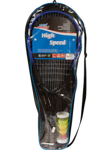 New Sports Speedbadminton Set in Tasche mit 2 Aluminium Schlägern und 3 Bälle - ab 5 J.