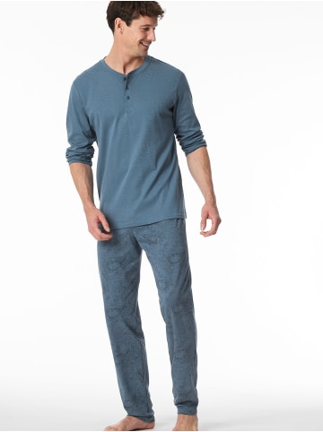 Schiesser Pyjama Fine Interlock in Blau