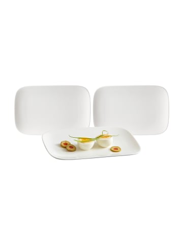 Ritzenhoff & Breker 3er Set Servierplatten Arena 24 x 16 cm weiß in weiß