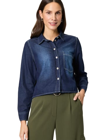 Zero  Jeansbluse mit Knopfleiste in Dark Blue Denim