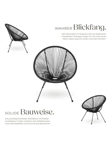 tectake Balkonset mit Sicherheitsglasplatte, Belastbarkeit Stuhl 120 kg