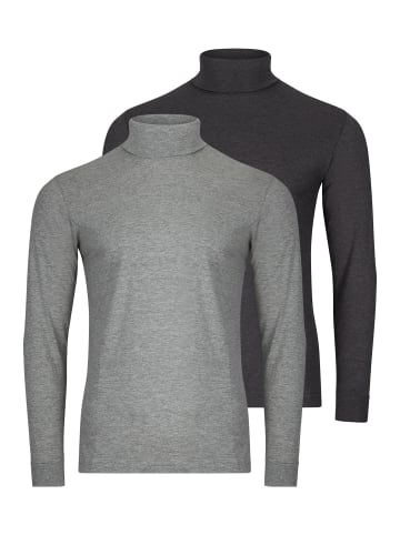 Ragman Rollkragenshirt Basic in Hellgrau / dunkelgrau