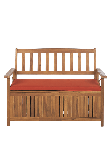 Beliani Gartenbank SOVANA in Braun/Rot - (W) 120 x (H) 91 x (L) 60 cm
