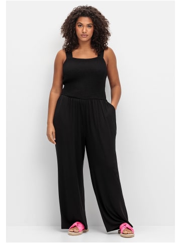 sheego Jumpsuit in schwarz