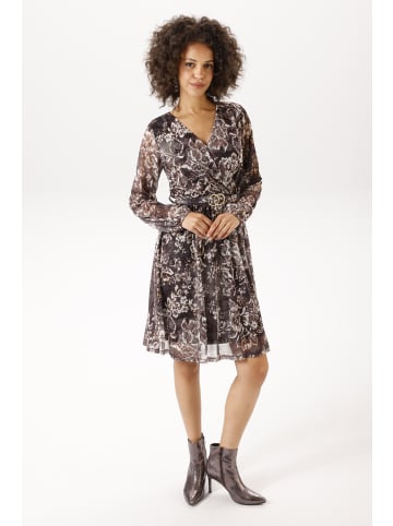 Aniston CASUAL Blusenkleid in grau-taupe-braun