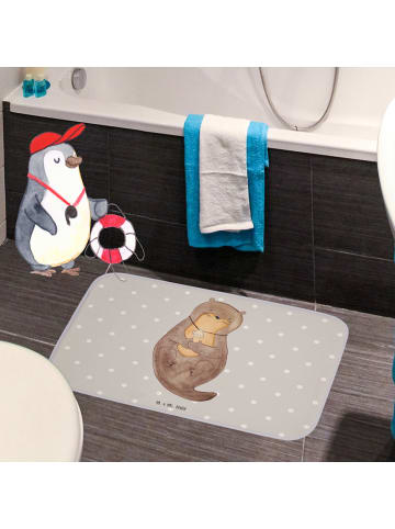 Mr. & Mrs. Panda Duschvorleger Otter Muschel ohne Spruch in Grau Pastell