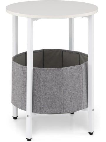 COSTWAY Beistelltisch rund 2 Ebenen in Weiß