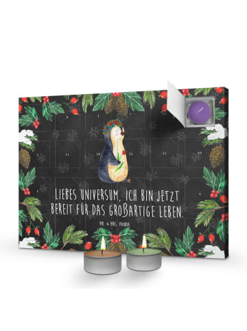 Mr. & Mrs. Panda duft adventskalender Pinguin Blumen mit Spruch in Kreidetafel