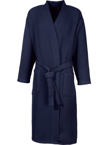 Erwin Müller Piqué Unisex-Bademantel lang Hohenfels in marine