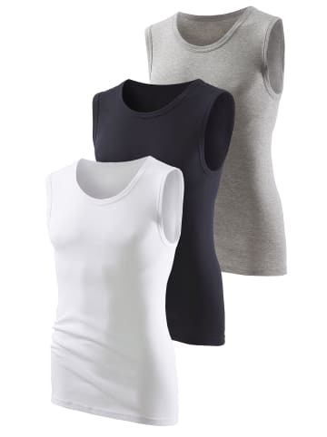 H.I.S Muscleshirt in grau-meliert, schwarz, weiß