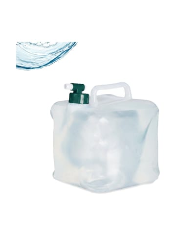 relaxdays 3 x Wasserkanister in Transparent/ Grün - 20 Liter