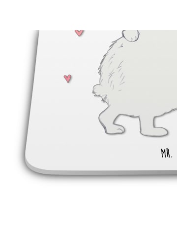 Mr. & Mrs. Panda Gläseruntersetzer Eisbär Umarmen ohne Spruch in Weiß