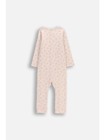 Coccodrillo Baumwollstrampler mit langen Ärmeln in gedämpftes Rosa