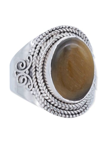 mantraroma 925er Silber - Ringe mit Tigerauge