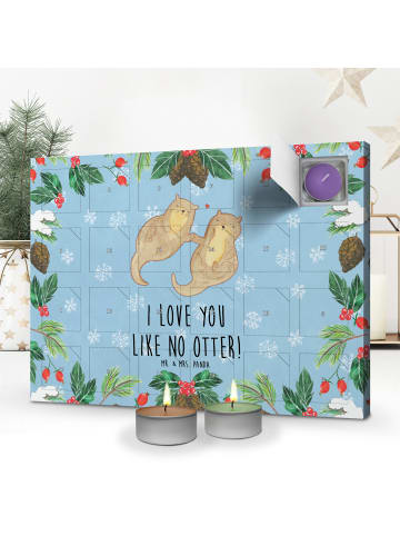Mr. & Mrs. Panda Duftkerzen Adventskalender Otter Hände halten m... in Eisblau