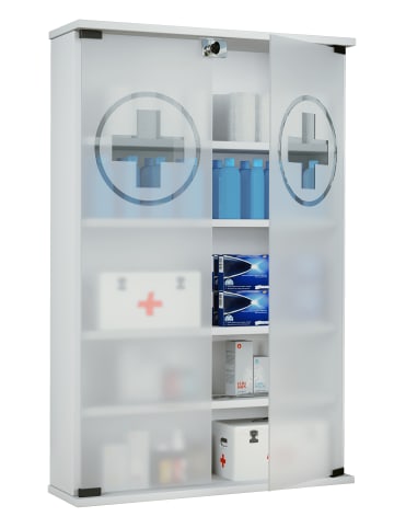 VCM  Medizinschrank Arzneischrank Honula abschließbar in Weiß