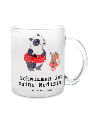 Mr. & Mrs. Panda Tasse Otter Schwimmen mit Spruch in Transparent