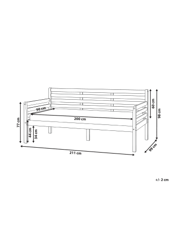 Beliani Tagesbett THEZA in Naturfarben - (W) 99 x (H) 98 x (L) 211 cm