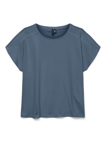 Vero Moda Trendiges Sommer Shirt mit Spitze Rundhals in Blau-2