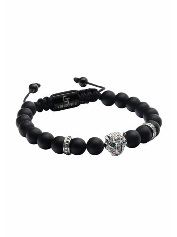 GT COLLECTION Armband Leopard Head in black/silver