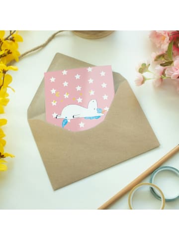 Mr. & Mrs. Panda Grußkarte Einhorn Sternenhimmel mit Spruch in Rot Pastell