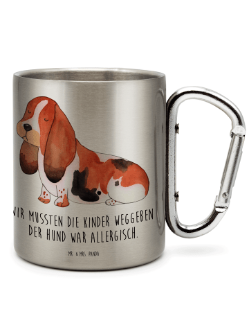 Mr. & Mrs. Panda Becher Hund Basset Hound mit Spruch in Silber