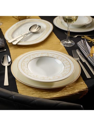 Villeroy & Boch 6er Set Suppenteller Ivoire ø 24,8 cm in weiß-gold