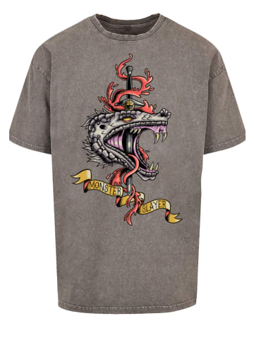 F4NT4STIC Oversize T-Shirt The Witcher Monster Slayer Tattoo Netflix in Asphalt