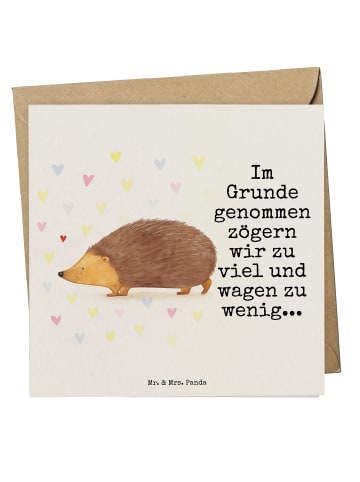 Mr. & Mrs. Panda Deluxe Karte Igel Herzen Design mit Spruch in Weiß