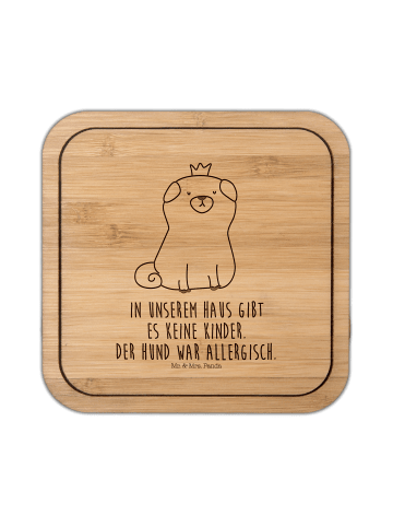 Mr. & Mrs. Panda Bierdeckel Mops Krone mit Spruch in Transparent