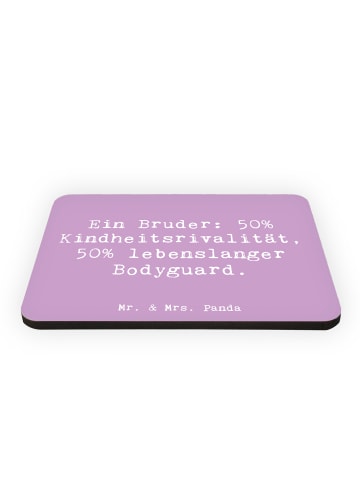Mr. & Mrs. Panda Magnet Spruch Bruder Bodyguard mit Spruch in Lavendeltraum