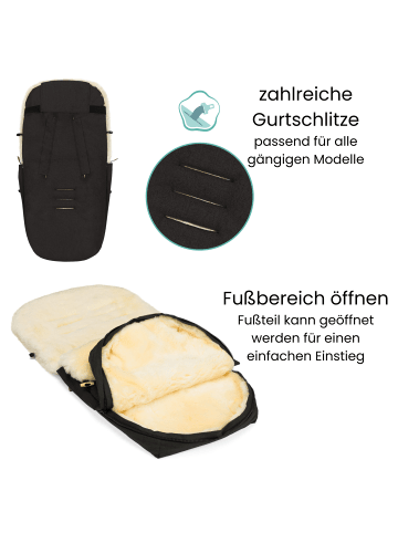 fillikid Winterfußsack Bernina Lammfell Exklusiv in Ebenholz