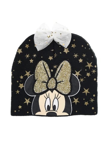 Disney Minnie Mouse Wintermütze Beanie mit Schleife in Schwarz