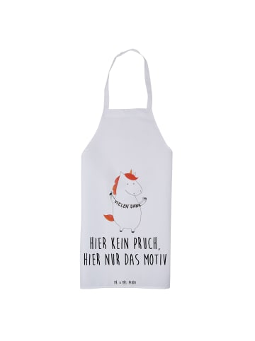 Mr. & Mrs. Panda Schürze Einhorn Dankeschön mit Spruch in Weiß