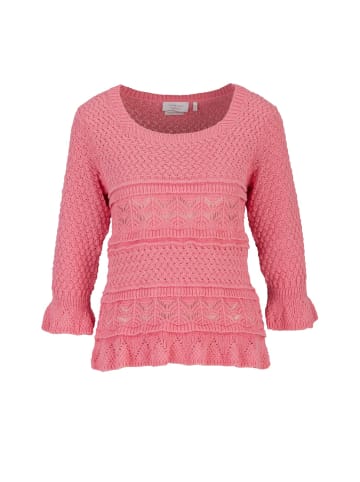 Rich & Royal Rundhalspullover Crew Neck Crochet in rot