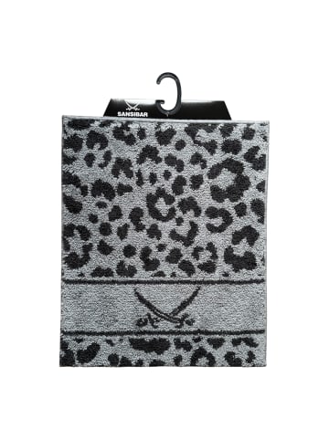 Sansibar Badteppich LEO, 55x65 cm in Silber/Anthrazit