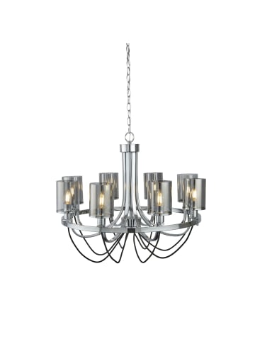 Licht-Erlebnisse Kronleuchter (B)70 x (L)70 x (T)52 cm in Chrom Rauchgrau