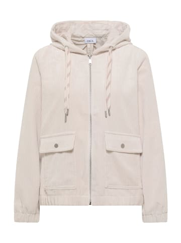 Cecil TOS Cord Jacket w. Hoody in Oat Milk Beige