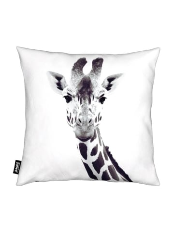 Juniqe Kissen "Giraffe" in Grau & Schwarz