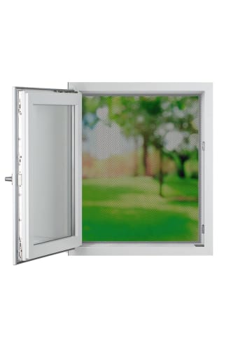 EASYmaxx Moskitonetz Fenster 130x150cm schwarz mit Klettverschluss Schwarz