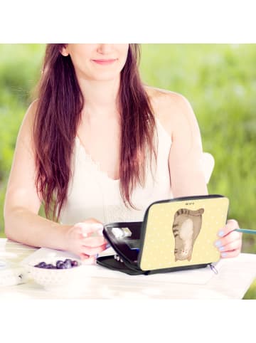 Mr. & Mrs. Panda Menschrmäppchen Katze Sitzen ohne Spruch in Gelb Pastell