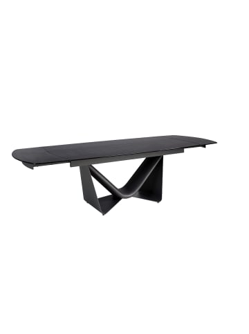 Angel Cerdá Esstisch 1196 ausziehbar in Grau / Schwarz – (B)Ø200 x (H)76 x (T)105 cm.