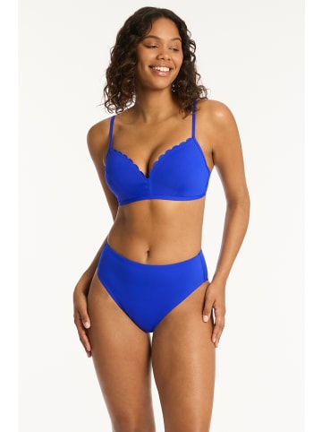 Sea Level Essentials Retro High Waist Pant in COBALT