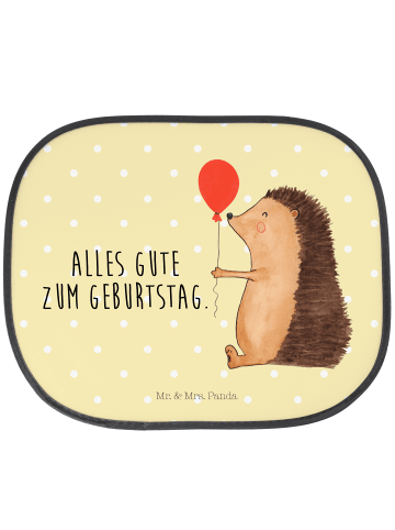 Mr. & Mrs. Panda Sonnenschutz Auto Igel Luftballon mit Spruch in Gelb Pastell